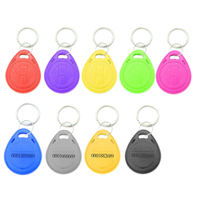10 PCS 125KHz TK/EM4100 Proximity ID Card Chip Keychain Key Ring(Yellow)