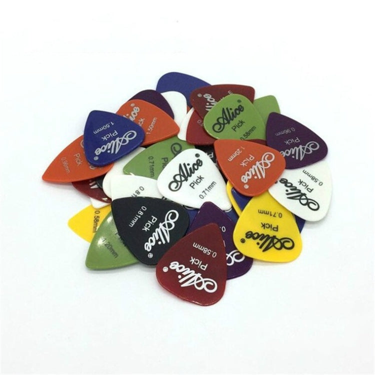 Alice 50 PCS ABS Electric Guitar Picks, Random Color Delivery, Surface:Frosted, Size:0.58mm, 0.71mm, 0.81mm Mixing