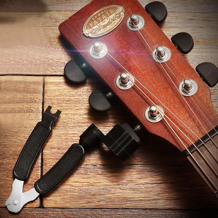 Guitar String Changing Tool Set String Trimmer Winding String Winding Three-in-one Clamp Guitar Accessories(Black Wihout Paper Jam)