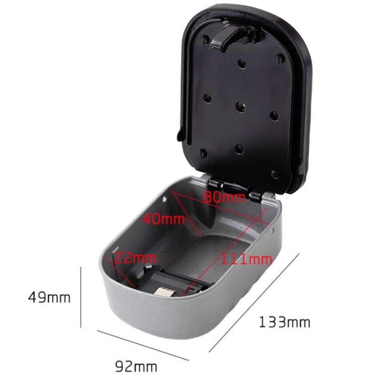 KS020 Password Lock Key Box Wall-Mounted Construction Site Decoration Key Password Lock(Gray)