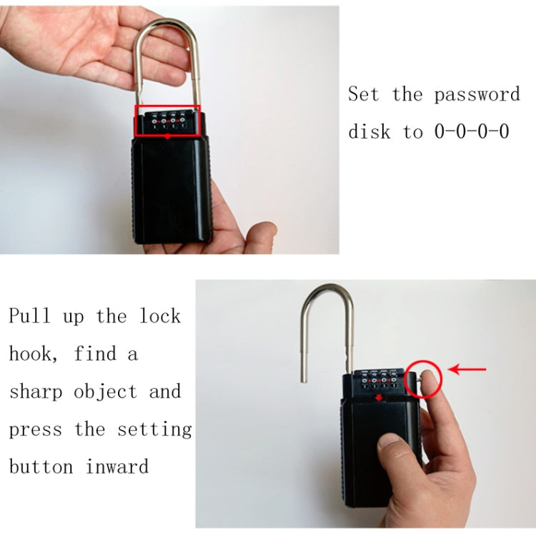 Password Key Box Household Wall-Mounted Decoration Site Password Box(Black)