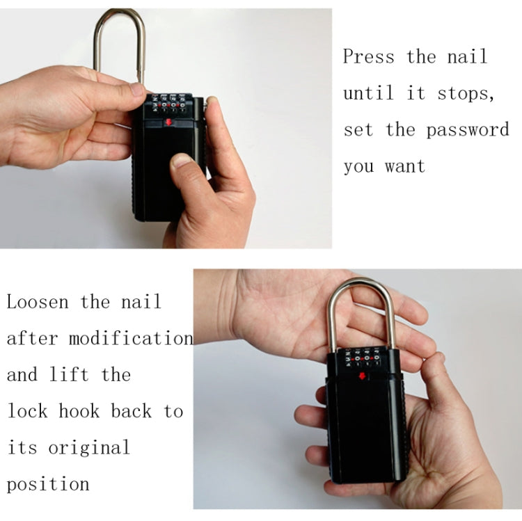 Password Key Box Household Wall-Mounted Decoration Site Password Box(Silver)