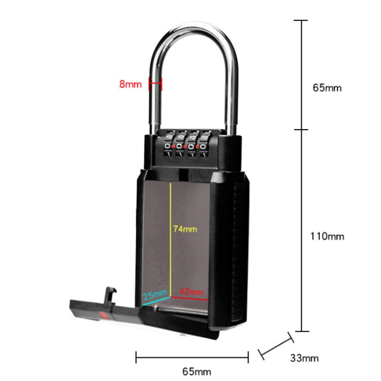 Password Key Box Household Wall-Mounted Decoration Site Password Box(Black)