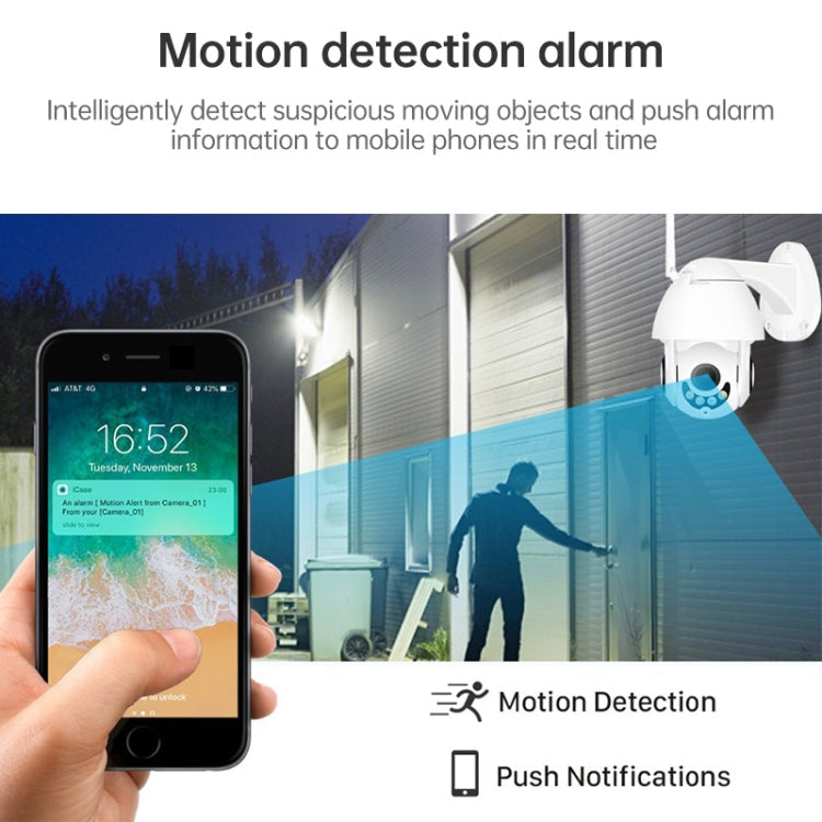 OU-A1IN PTZ Control 355 Degree Rotation Infrared WiFi Smart Dome Camera, Two-Way Voice Intercom Monitor(EU Plug)