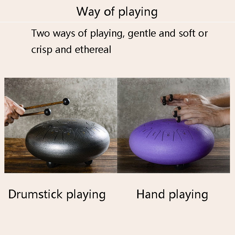15-Tone Ethereal Drum 14-Inch Steel Tongue Drum Hollow Drum Sanskrit Drummer Disc(Purple)