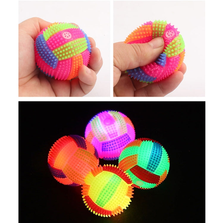 10 PCS Luminous Volleyball Bouncy Ball Massage Ball Whistle Thorn Ball, Random Color Delivery, Diameter: 6.5cm