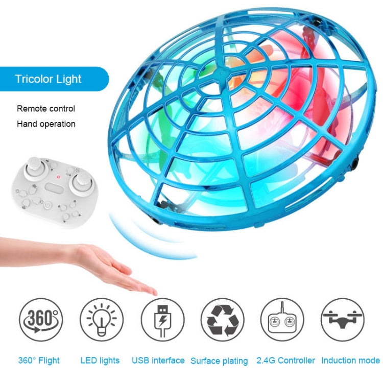 Colorful Lights 5 Induction Quadcopter UFO Mini Drone, Colour: Blue