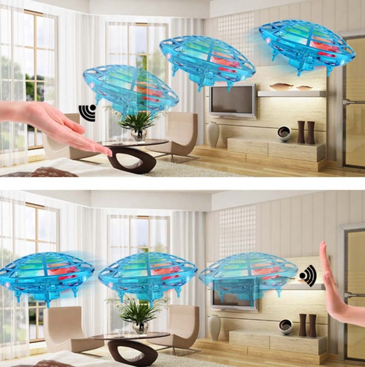 Colorful Lights 5 Induction Quadcopter UFO Mini Drone, Colour: Blue