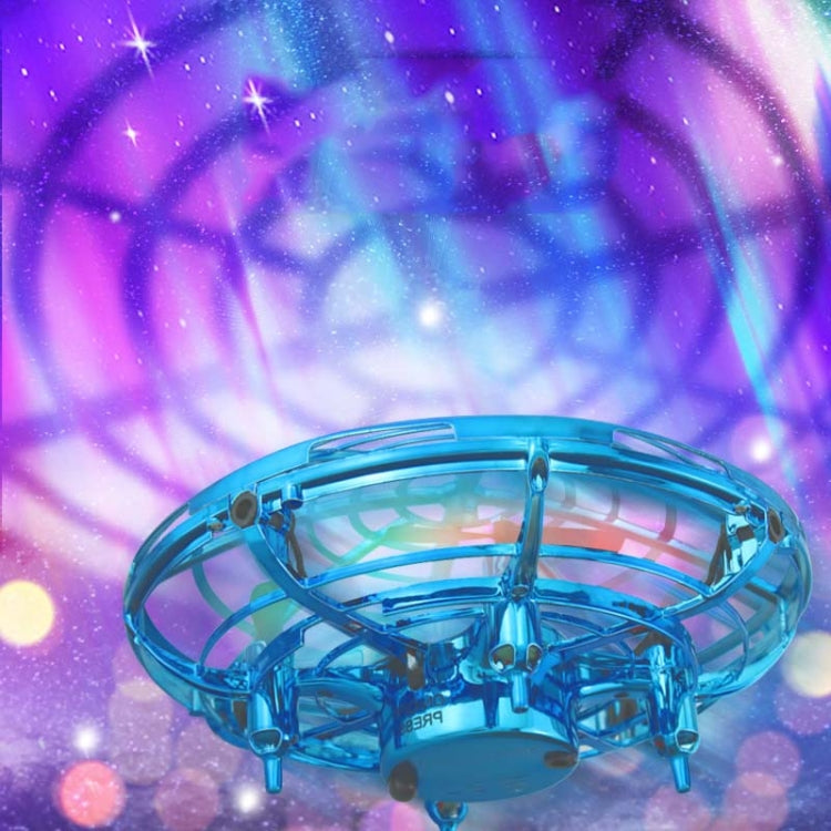 Colorful Lights 5 Induction Quadcopter UFO Mini Drone, Colour: Blue