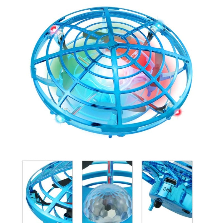 Colorful Lights 5 Induction Quadcopter UFO Mini Drone, Colour: Red