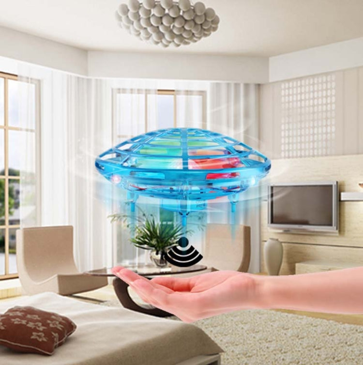 Colorful Lights 5 Induction Quadcopter UFO Mini Drone, Colour: Blue + Remote Control