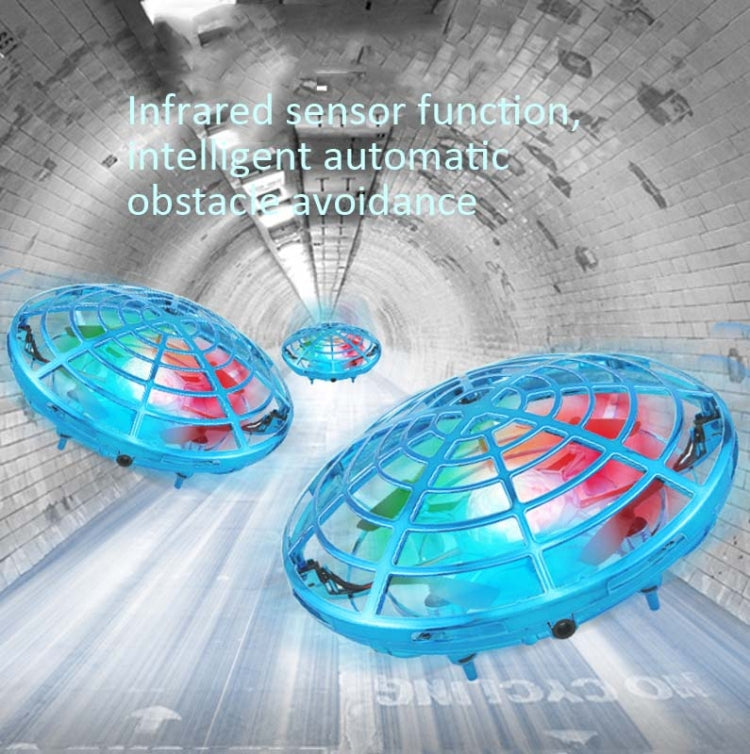 Colorful Lights 5 Induction Quadcopter UFO Mini Drone, Colour: Blue + Remote Control