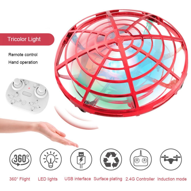 Colorful Lights 5 Induction Quadcopter UFO Mini Drone, Colour: Red Remote Control
