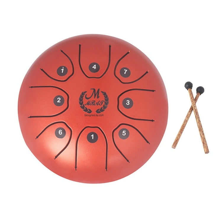 MEIBEITE 5.5-Inch C-Tune Sanskrit Drum Steel Tongue Empty  Worry-Free Drum(Red)