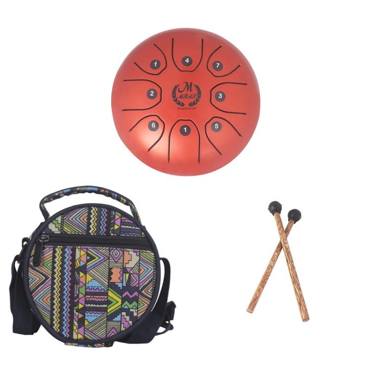 MEIBEITE 5.5-Inch C-Tune Sanskrit Drum Steel Tongue Empty  Worry-Free Drum(Red)