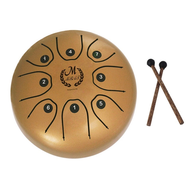 MEIBEITE 5.5-Inch C-Tune Sanskrit Drum Steel Tongue Empty  Worry-Free Drum(Golden)
