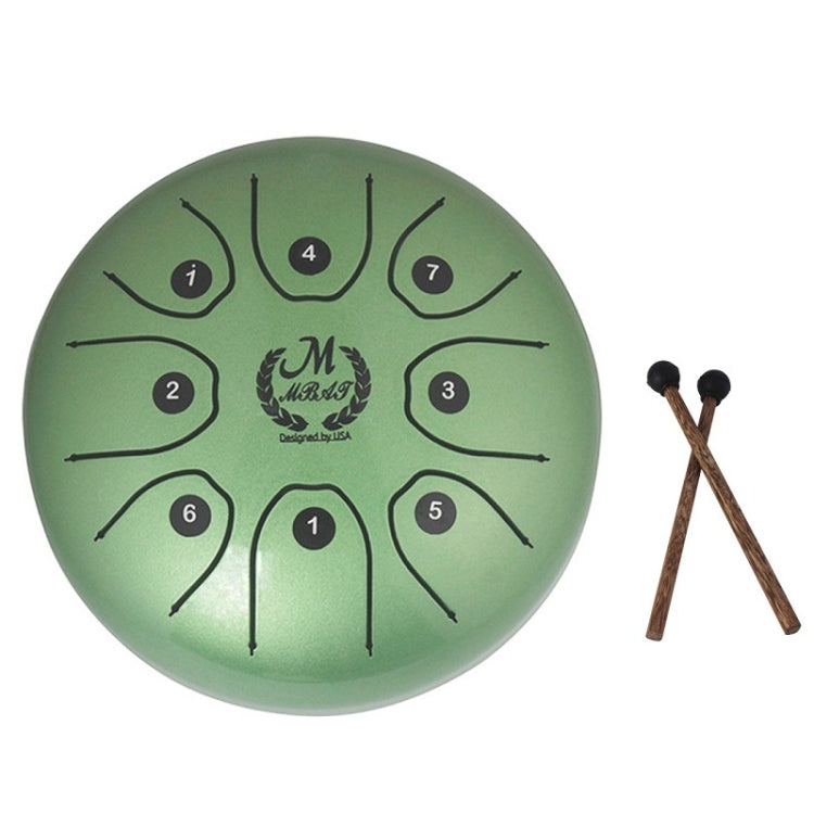 MEIBEITE 5.5-Inch C-Tune Sanskrit Drum Steel Tongue Empty  Worry-Free Drum(Green)