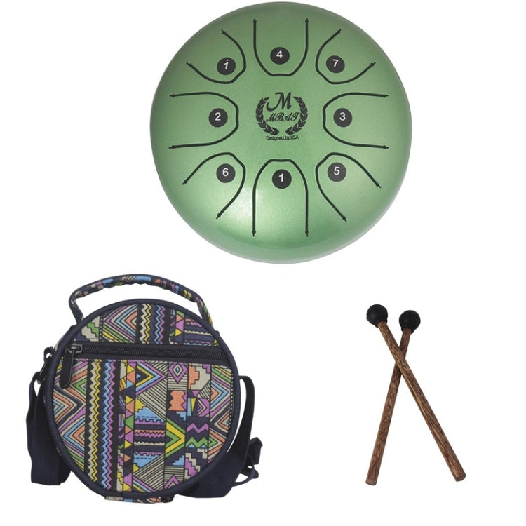 MEIBEITE 5.5-Inch C-Tune Sanskrit Drum Steel Tongue Empty  Worry-Free Drum(Green)