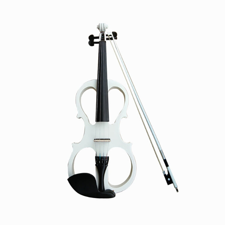 YS030 4 / 4 Wooden Manual Electronic Violin for Beginners, with Bag(White)