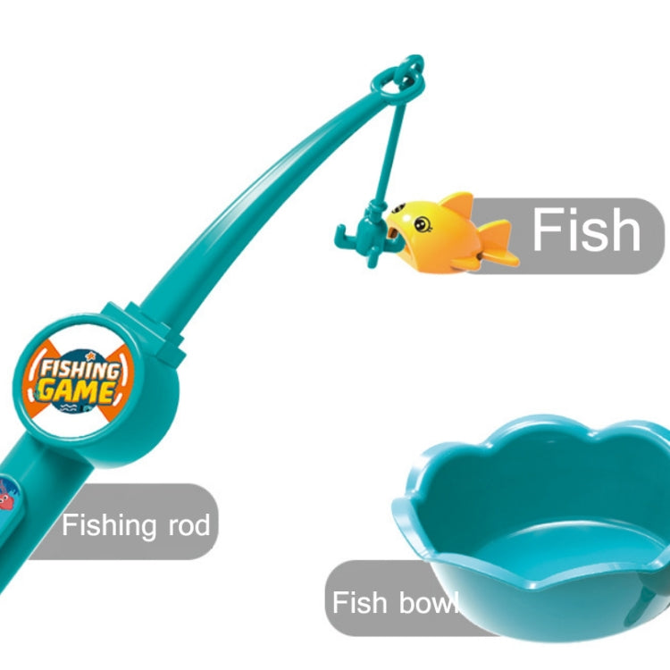 Penguin Stair Climbing Children Electric Magnetic Fishing Toy Multifunctional Game Set(Blue)