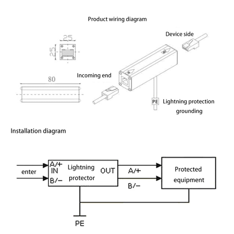 RJ11 Network Surge Protector Thunder Preventer Arrester Telephone Surge Protection Device SPD Security Equipment