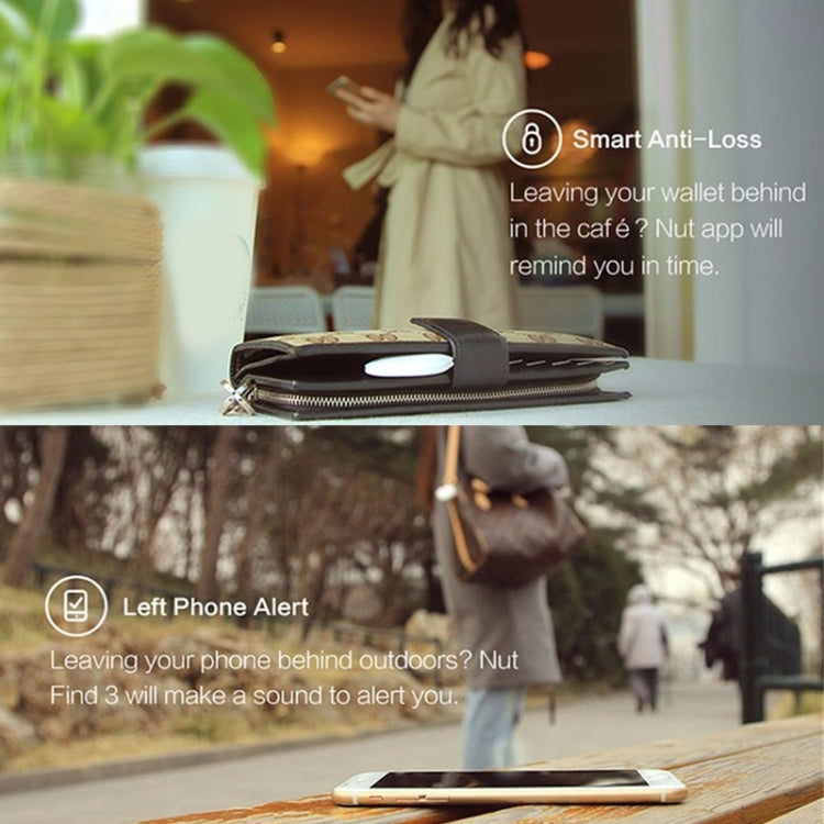 NUT F7X Smart Anti-Lost Device Bluetooth Two-Way Alarm Mobile Phone Key Wallet Anti-Lost Device( White)