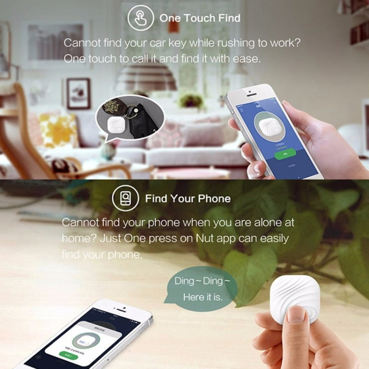 NUT F7X Smart Anti-Lost Device Bluetooth Two-Way Alarm Mobile Phone Key Wallet Anti-Lost Device( White)