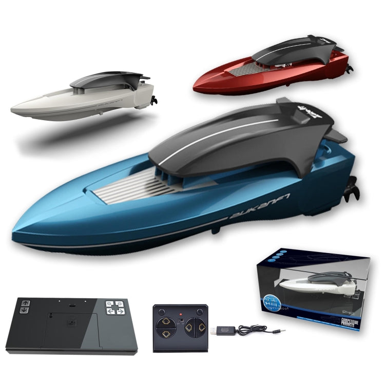 Children Mini Wireless Electric Speedboat Model Boat Simulation Remote Control Toy Boat(Blue)