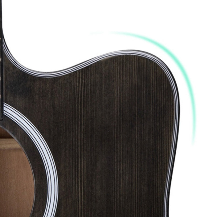 Folk Acoustic Guitar Beginner Training And Teaching Stringed Instruments, Colour: 41 Inch (Black)