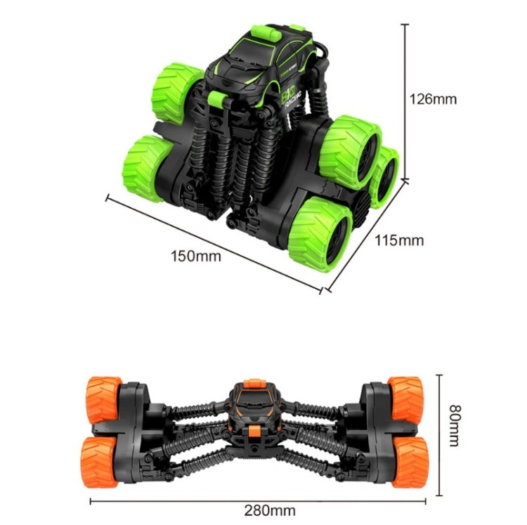 Remote Control Off-Road Tumbling Stunt Car Climbing Telescopic Deformation Toy Remote Control Car(Black Green)
