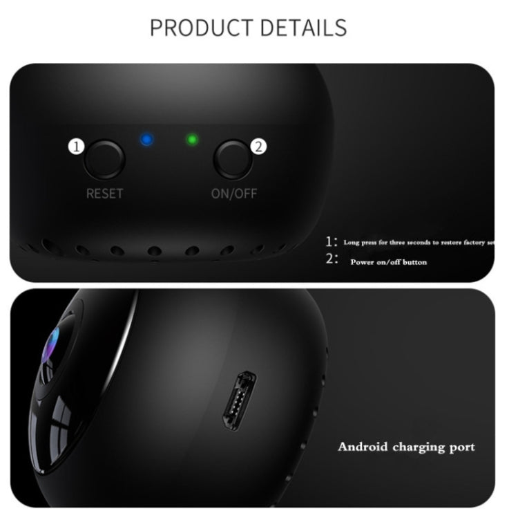 A12 Mini 1080P 5GHz Wireless WiFi Security Camera Night Vision Remote Home Small Surveillance Camera(Matte Black)