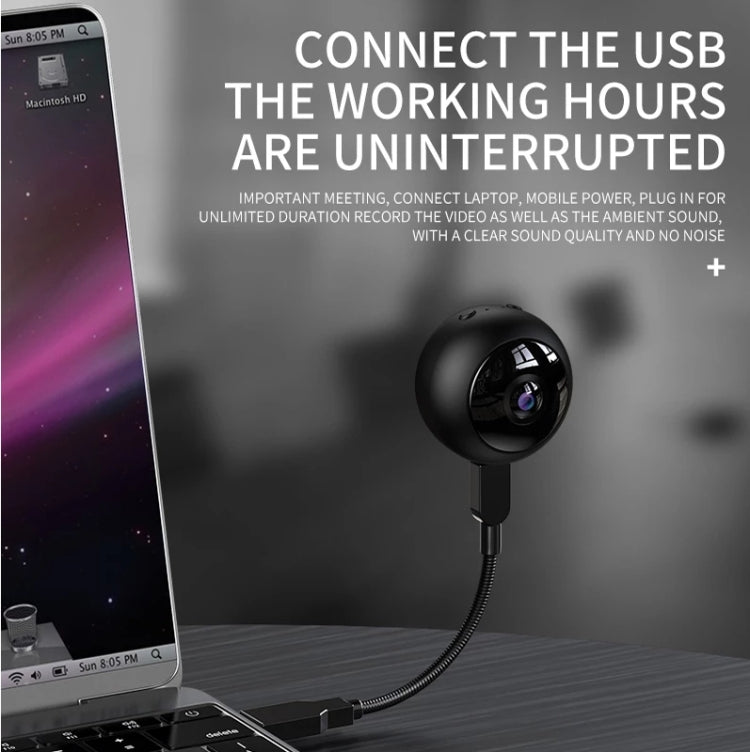 A12 Mini 1080P 5GHz Wireless WiFi Security Camera Night Vision Remote Home Small Surveillance Camera(Matte Black)