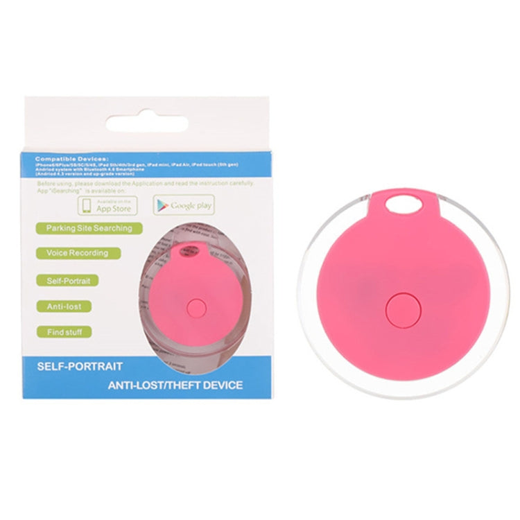 2 PCS  HYC-05 Round Bluetooth Anti-Lost Device Mobile Phone Key Two-Way Object Finding Alarm( Pink)