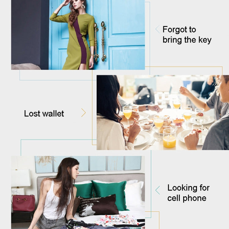 2 PCS  HYC-05 Round Bluetooth Anti-Lost Device Mobile Phone Key Two-Way Object Finding Alarm( Black)