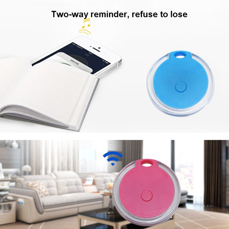 2 PCS  HYC-05 Round Bluetooth Anti-Lost Device Mobile Phone Key Two-Way Object Finding Alarm( Blue)