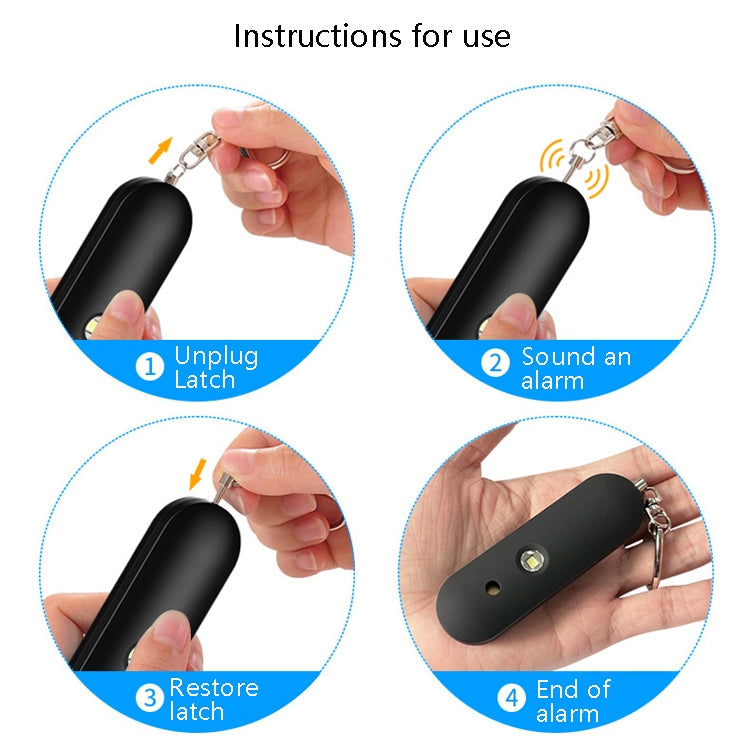 AF-2001 130dB Personal Alarm IP56 Waterproof Keychain Double Speaker High Scorpion Anti-Wolf Alarm(Black)