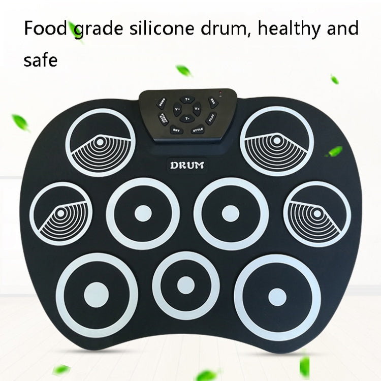 Silicone Folding Portable Hand-Rolled Drum DTX Game Strike Board(G801 White)