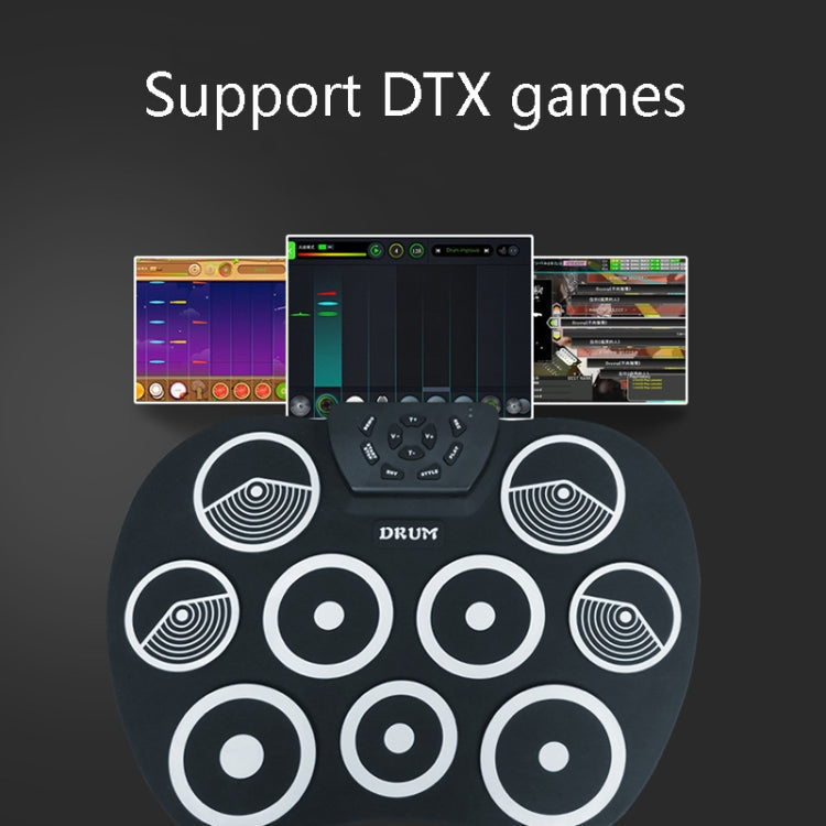 Silicone Folding Portable Hand-Rolled Drum DTX Game Strike Board(G801 Yellow)