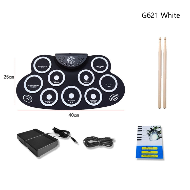 Children Hand Roll Electronic Drum DTX Game Portable Drum(G621 White)