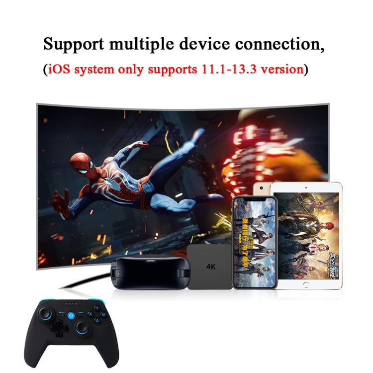 CX-X1  2.4GHz + Bluetooth 4.0 Wireless Game Controller Handle For Android / iOS / PC / PS3 Handle + Bracket (Blue)