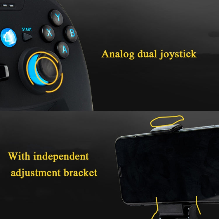 CX-X1  2.4GHz + Bluetooth 4.0 Wireless Game Controller Handle For Android / iOS / PC / PS3 Handle + Bracket+ Receiver (Blue)