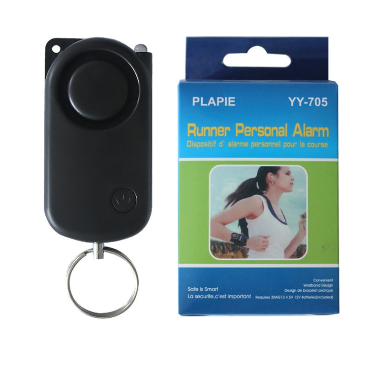 PLAPIE YY-705 120dB Outdoor Sports Runner Personal Alarm(Black+Conventional Wristband)