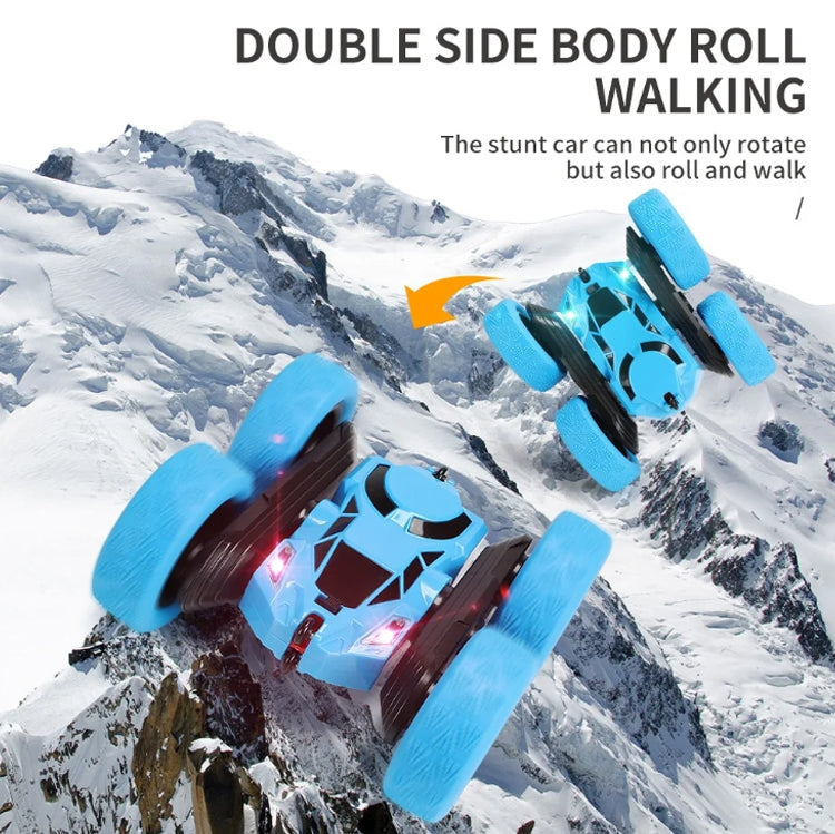 2.4G Remote Control Drift Roll Double-sided Stunt Car With Lights(Blue)
