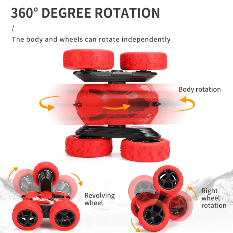 2.4G Remote Control Drift Roll Double-sided Stunt Car With Lights(Red)