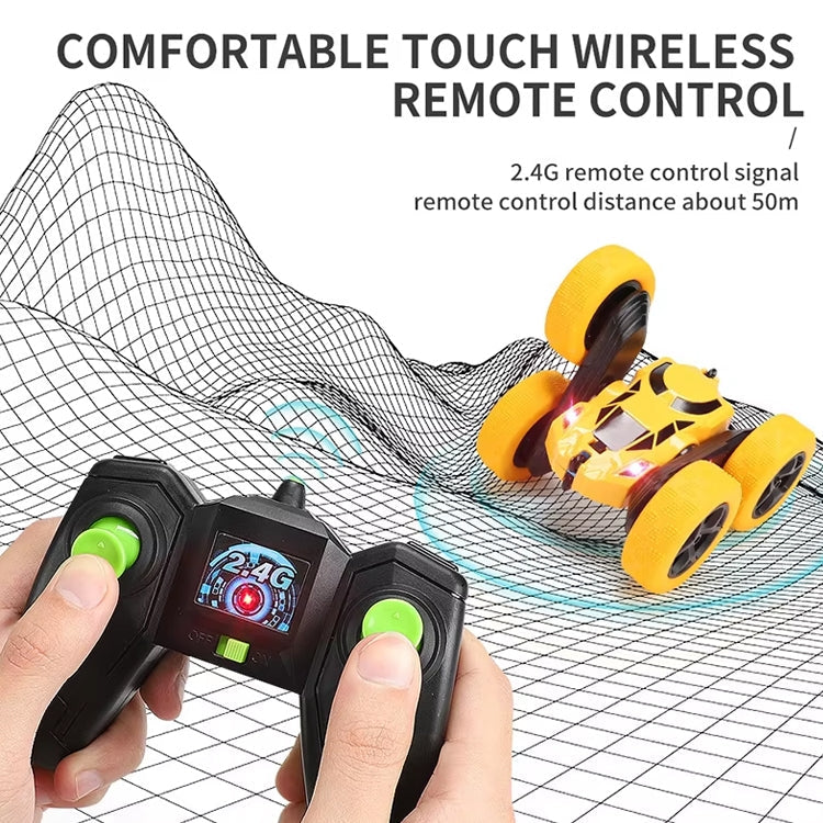 2.4G Remote Control Drift Roll Double-sided Stunt Car With Lights(Blue)