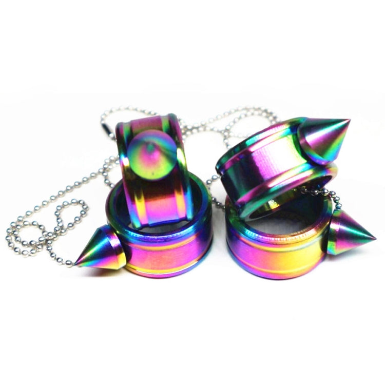 2 PCS Stainless Steel Self-Defense Ring Outdoor EDC Personal Protection Tool(Colorful Ring)