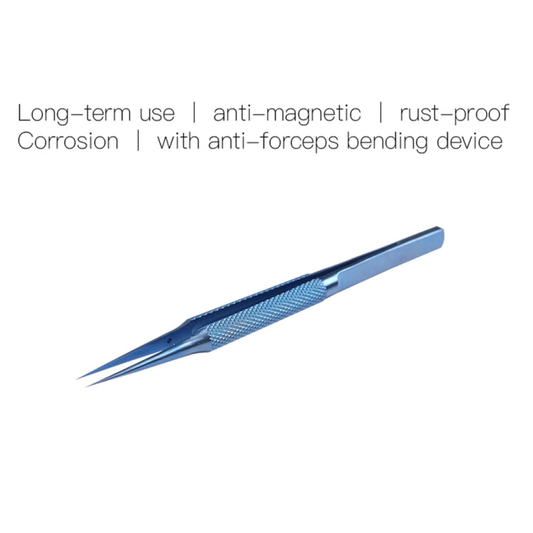 Kaisi Titanium Alloy Tweezers Repair Fingerprint Fly Line Phone Motherboard Precise Antimagnetic Electronics Tweezers(Straight BT-11)