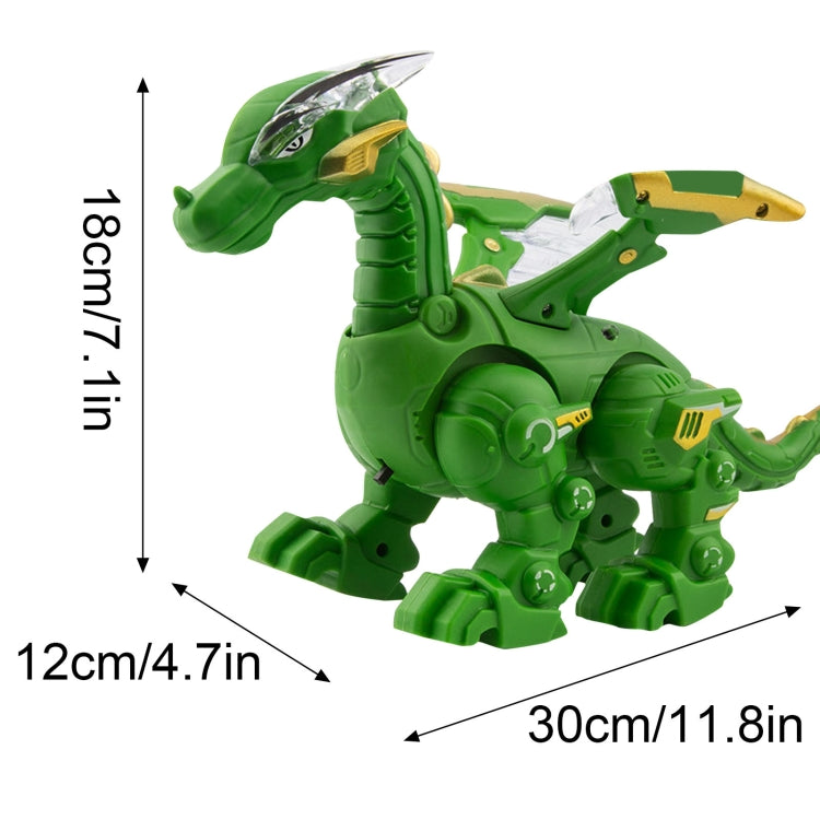 Electric Mechanical Dinosaur Toy Simulation Animal Toy Multifunctional Sound And Light Toy, Style: No Spray-Green