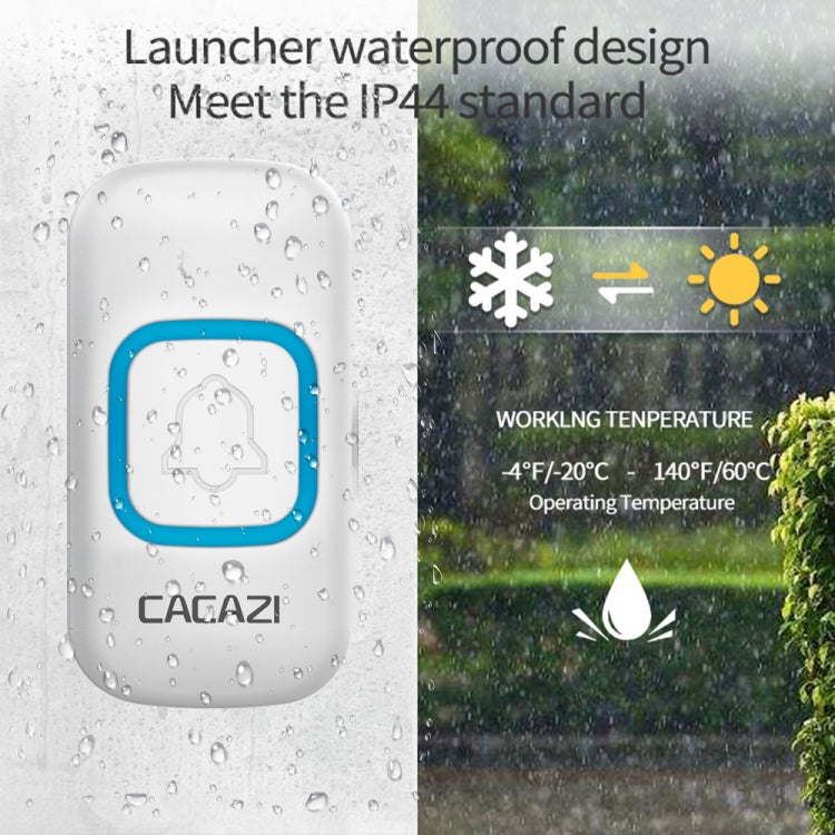 CACAZI V028F 1 For 3 Wireless Music Doorbell without Battery, Plug:US Plug(White)