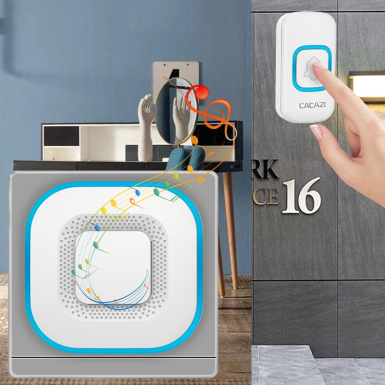 CACAZI V028F 1 For 3 Wireless Music Doorbell without Battery, Plug:EU Plug(White)